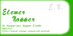 elemer nopper business card
